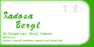 kadosa bergl business card